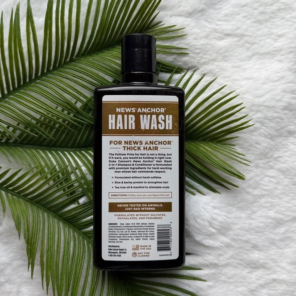 NEW Men’s Duke Cannon News Anchor Hair Wash Sawtooth 14 fl oz Made in the USA